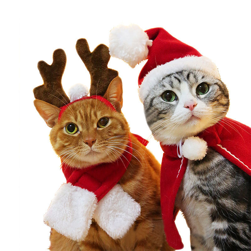 Picture of Christmas Pet Cat Dog Clothes New Year Dress Up Cosplay Costume