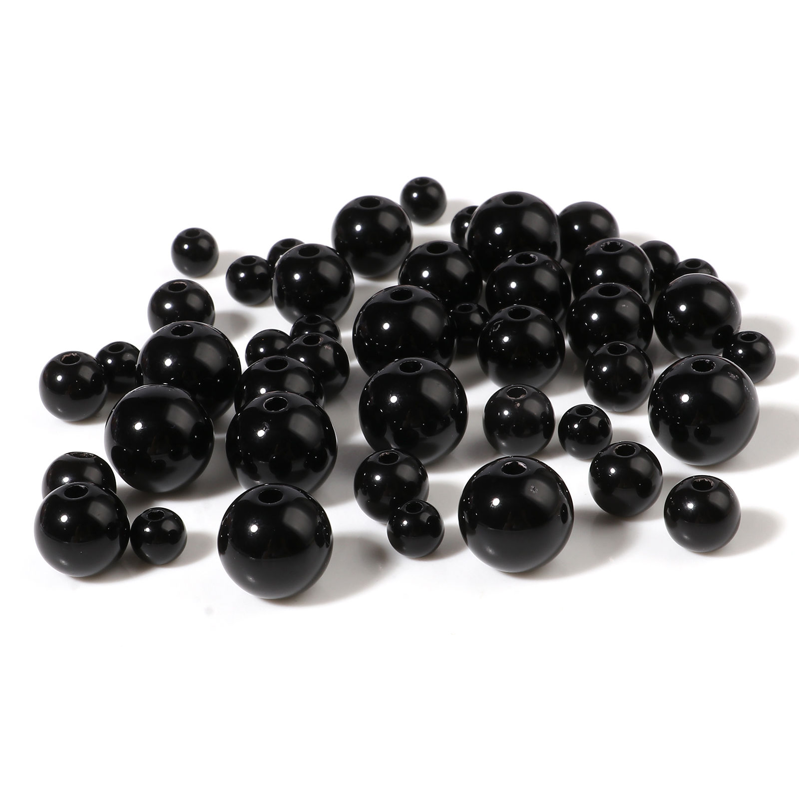 Picture of Acrylic Beads Round Black 500 PCs