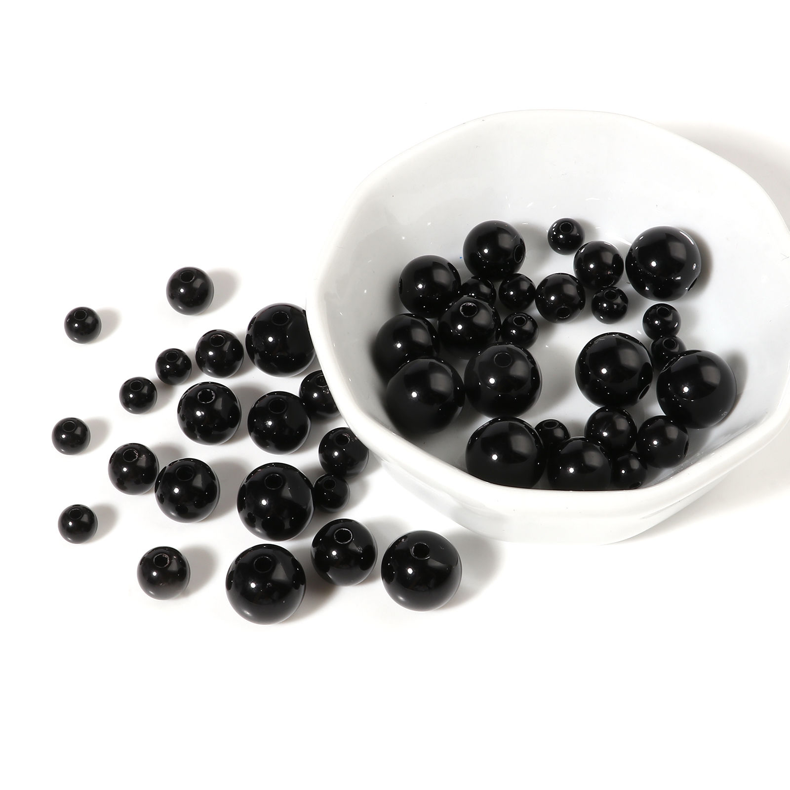 Picture of Acrylic Beads Round Black 500 PCs