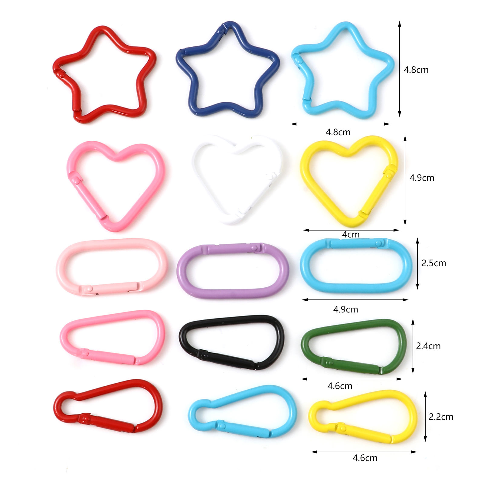 Picture of Zinc Based Alloy Carabiner Keychain Clip Hook At Random Color 5 PCs