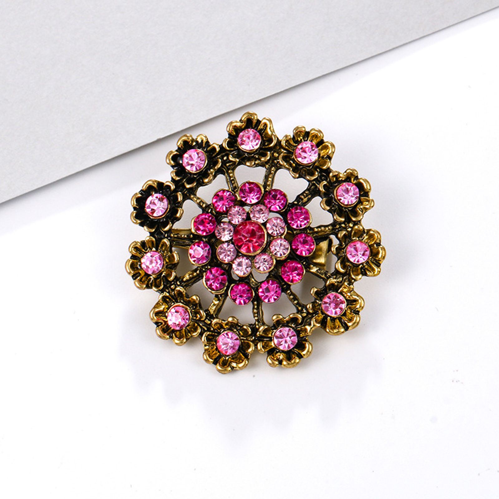 Picture of Zinc Based Alloy Pin Brooches Flower Antique Bronze 1 Piece