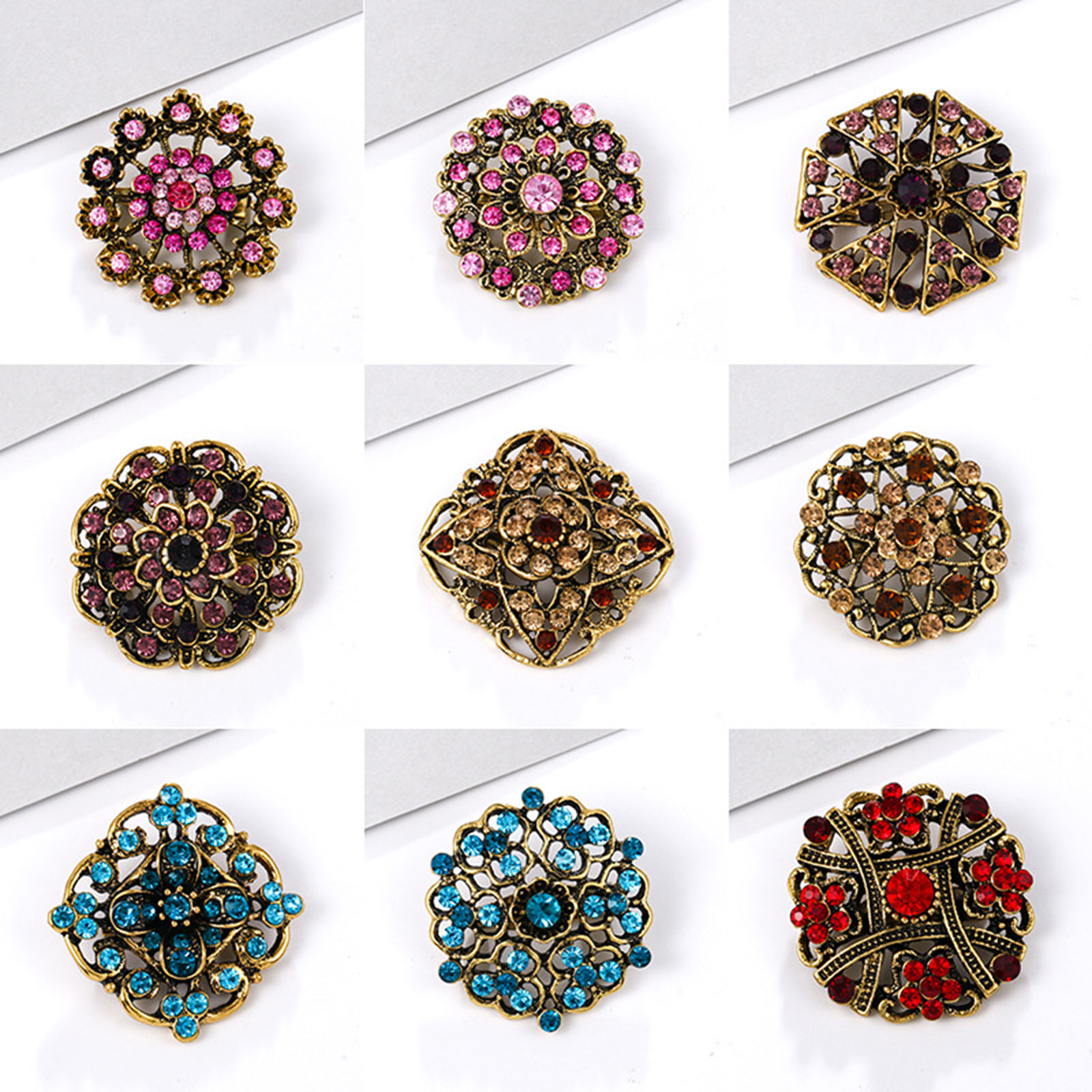 Picture of Zinc Based Alloy Pin Brooches Flower Antique Bronze 1 Piece