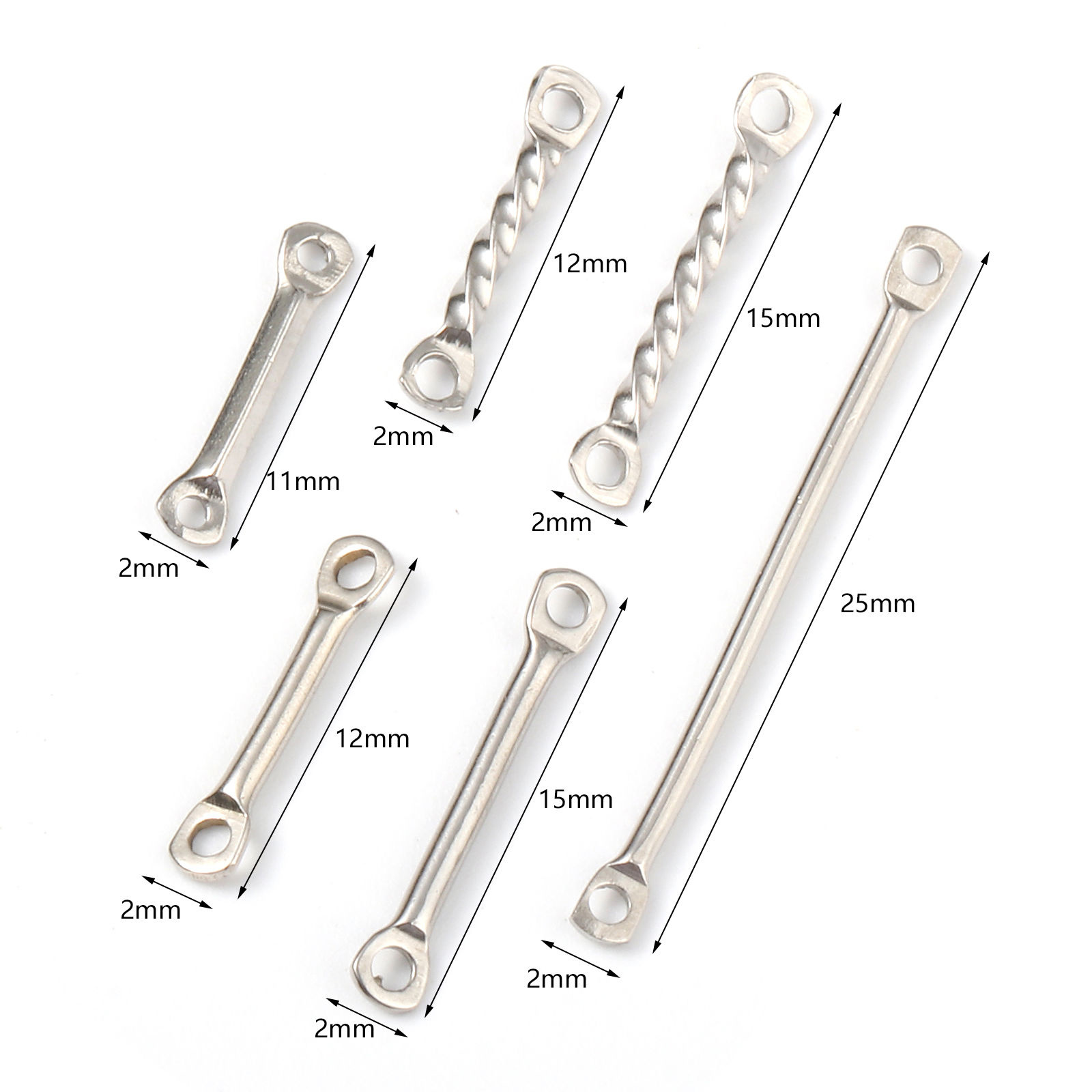 Picture of Stainless Steel Connectors Rectangle Silver Tone 30 PCs