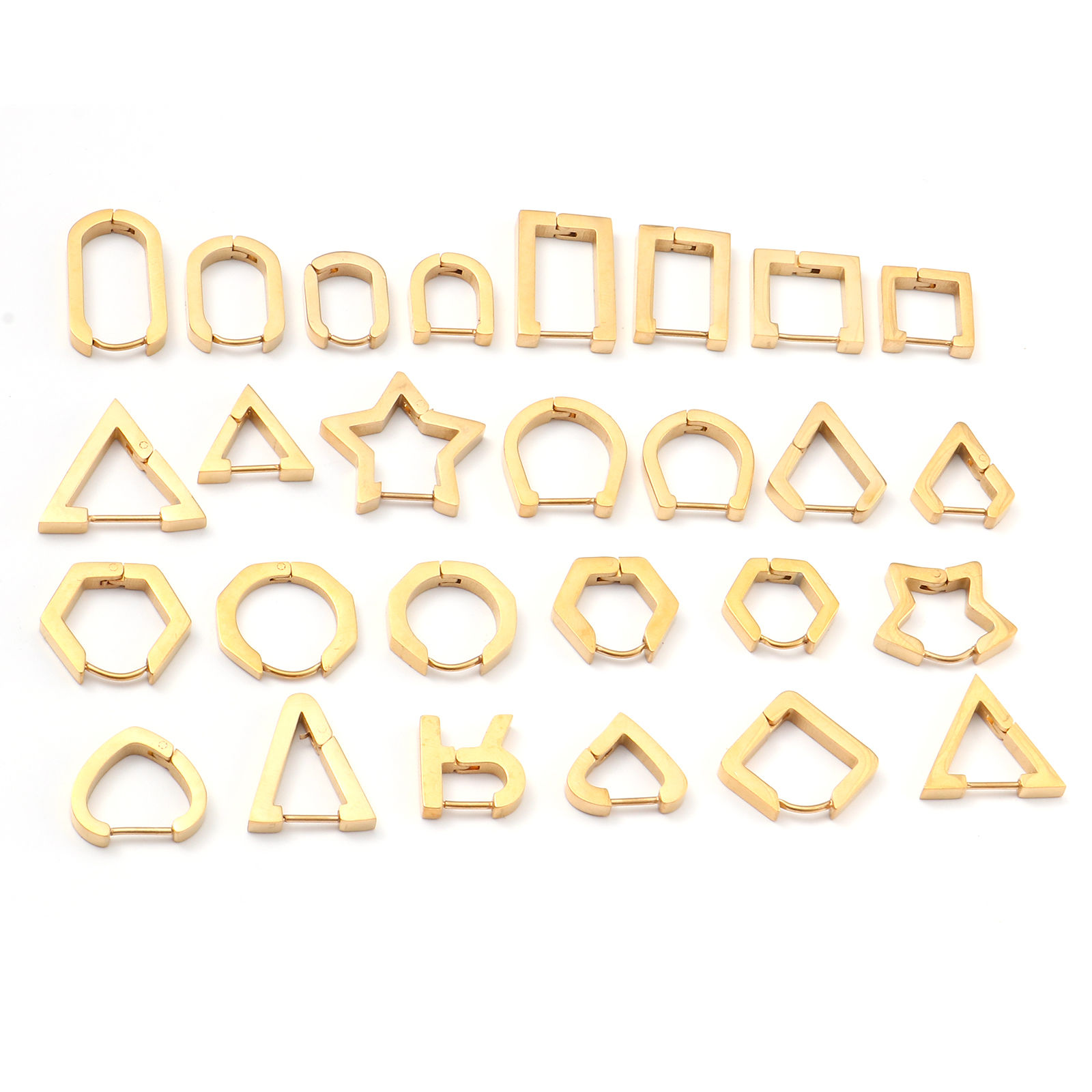 Picture of Stainless Steel Hoop Earrings Gold Plated Post/ Wire Size: (19 gauge), 1 Pair