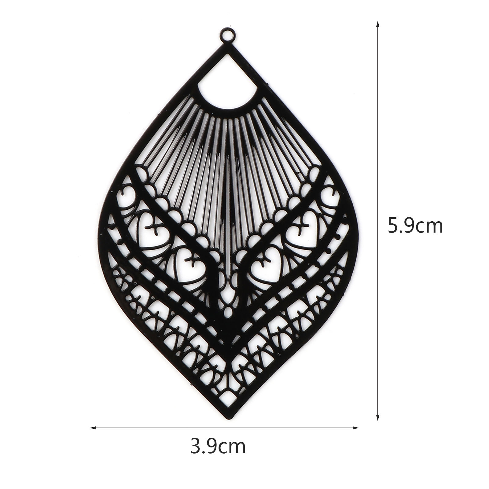 Picture of Iron Based Alloy Filigree Stamping Pendants Leaf Multicolor Filigree 5.9cm x 3.9cm, 10 PCs
