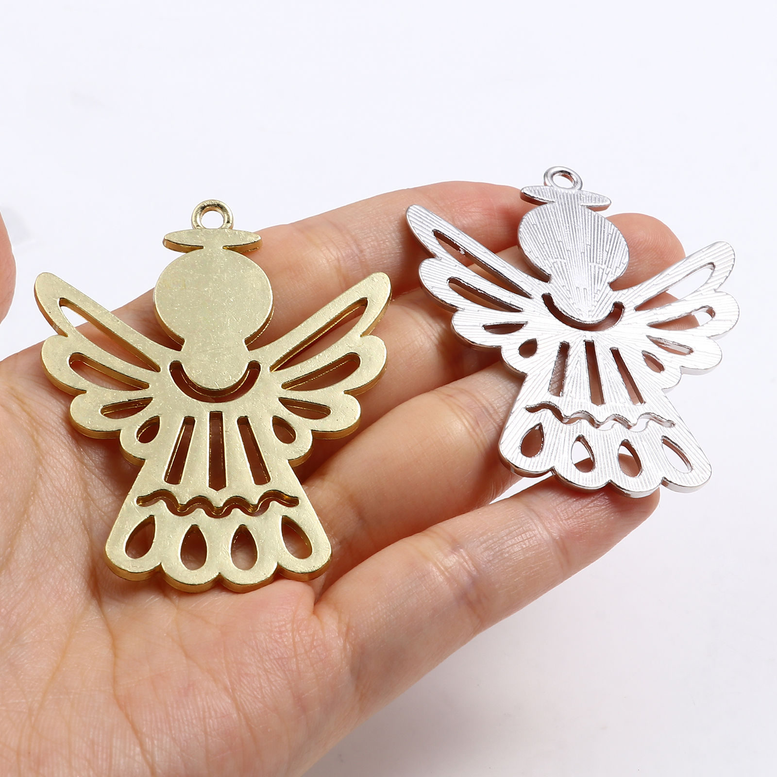 Picture of Zinc Based Alloy Religious Pendants Angel Multicolor 2 PCs