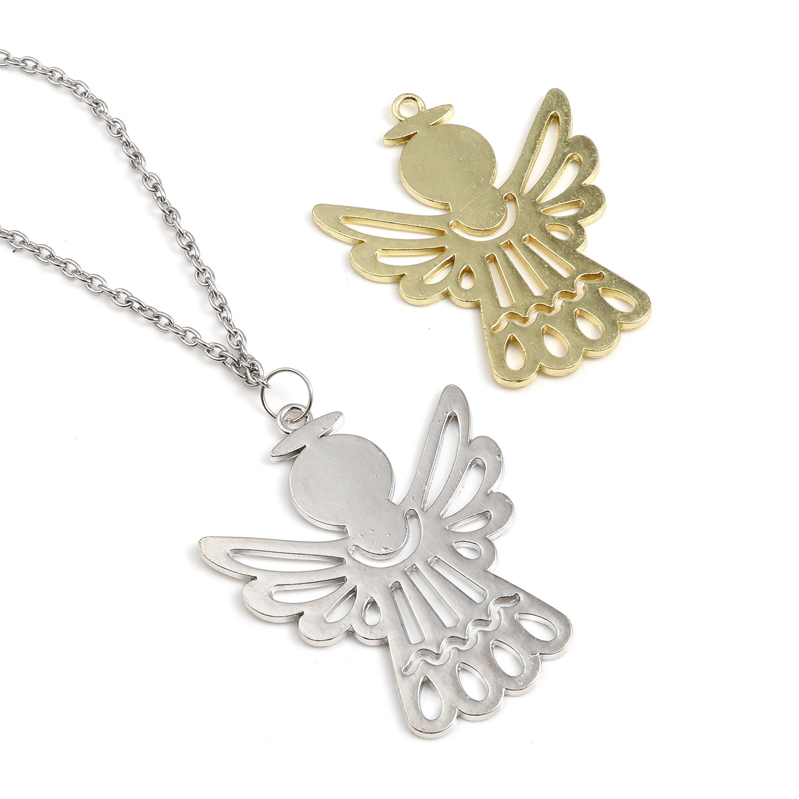 Picture of Zinc Based Alloy Religious Pendants Angel Multicolor 2 PCs