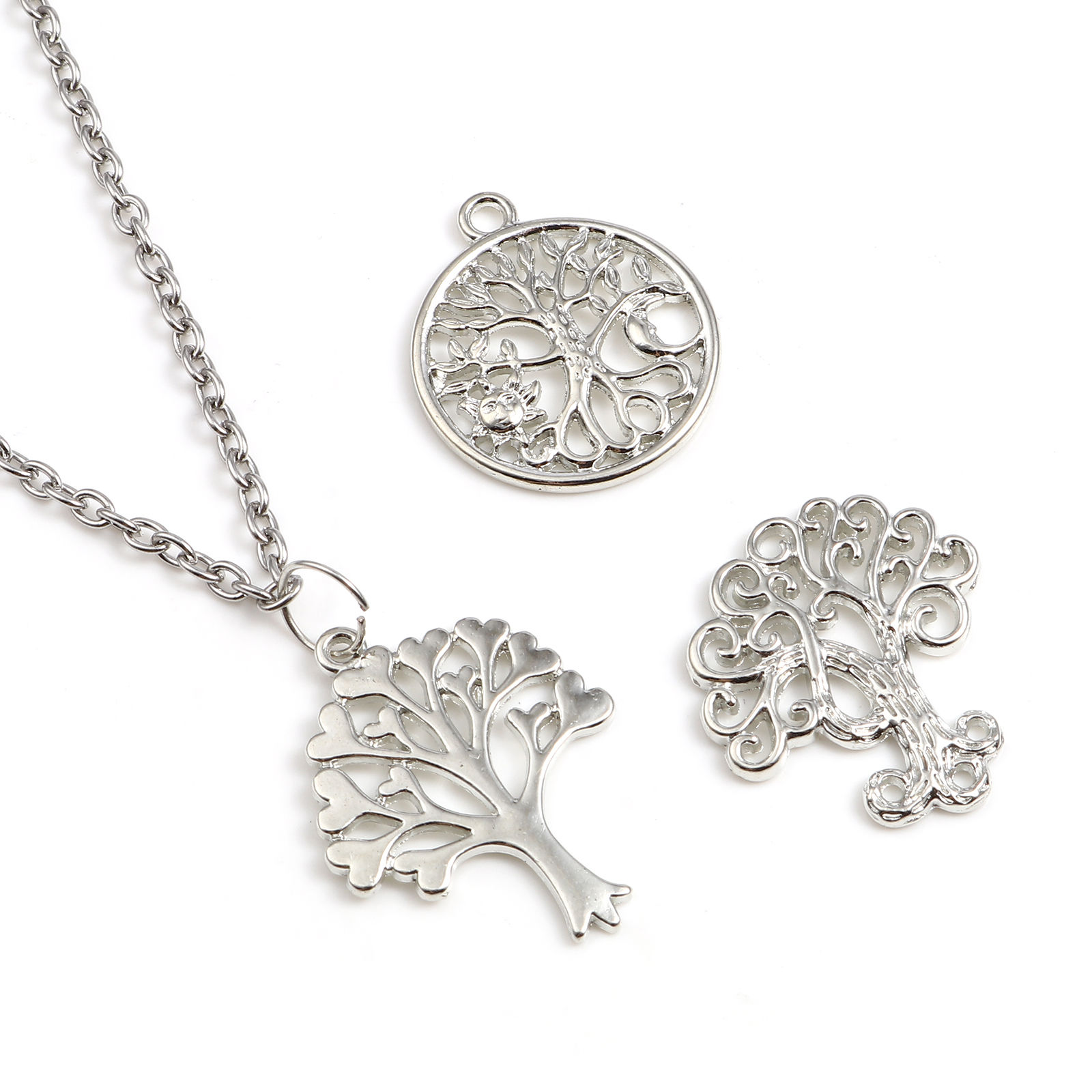 Image de Pendentifs en Alliage de Zinc Multicolore Arbre de Vie 20 Pcs