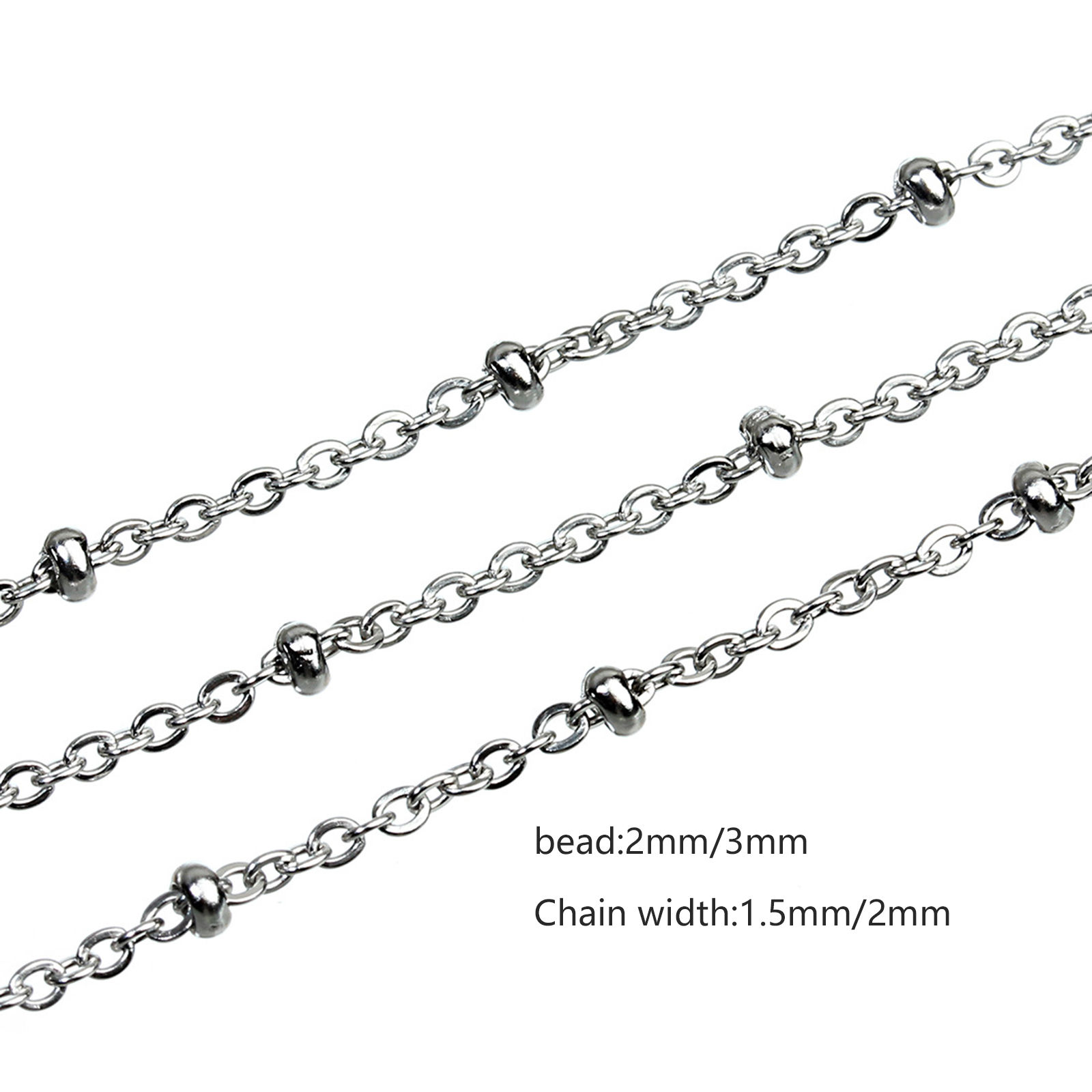 Imagen de Acero Inoxidable Cadenas Multicolor 1 Rollo (Aprox 10 Yarda/Rollo