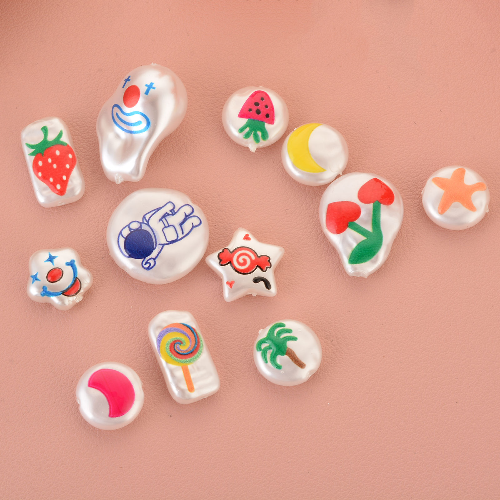 Picture of Acrylic Baroque Beads Multicolor Imitation Pearl 10 PCs
