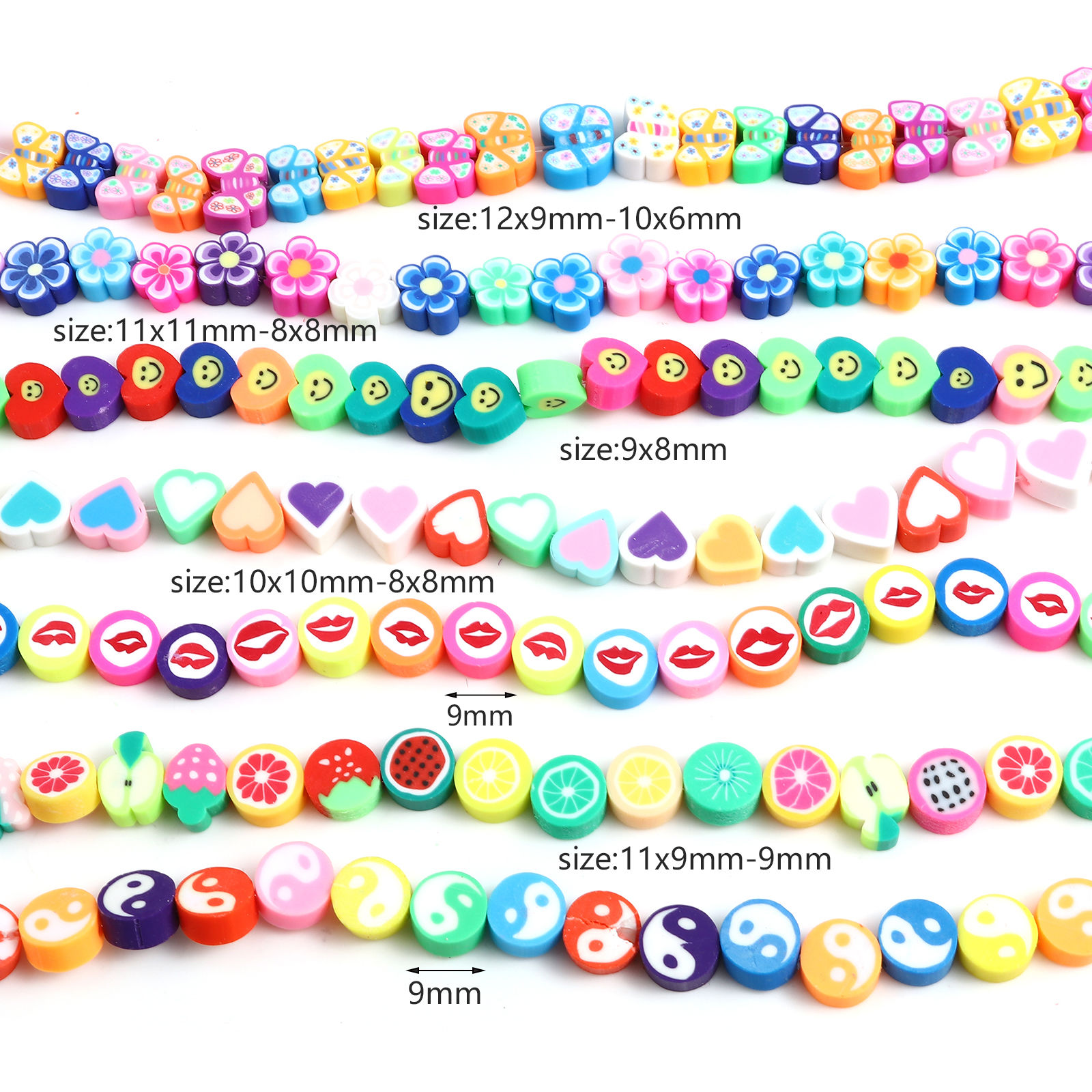 Picture of Polymer Clay Beads At Random Color 1 Strand