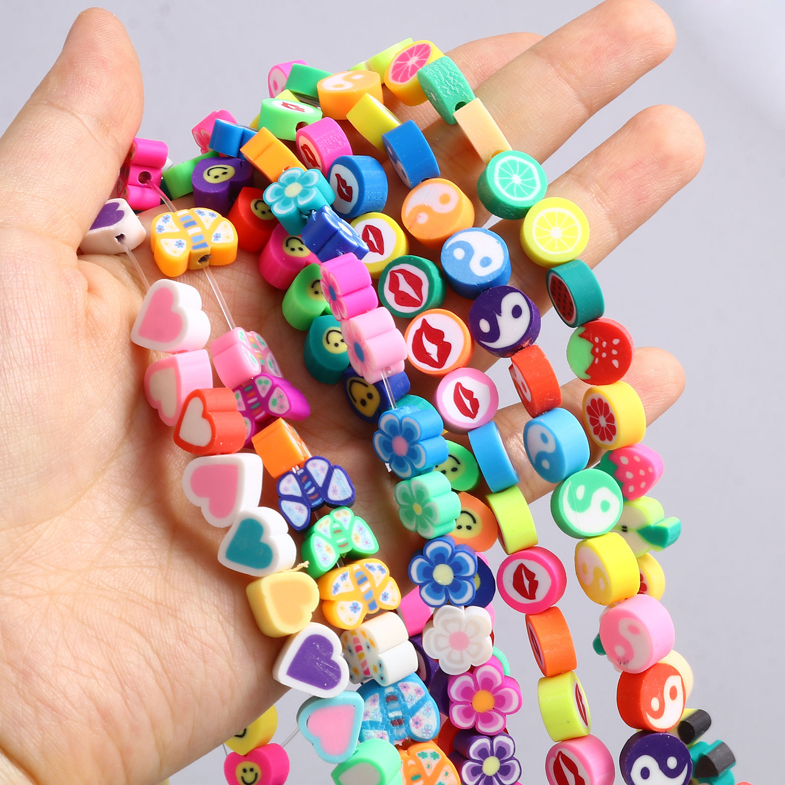 Picture of Polymer Clay Beads At Random Color 1 Strand