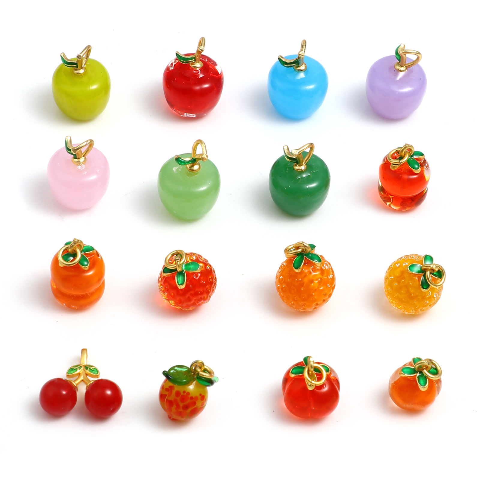 Picture of Lampwork Glass Charms Multicolor Fruit 2 PCs