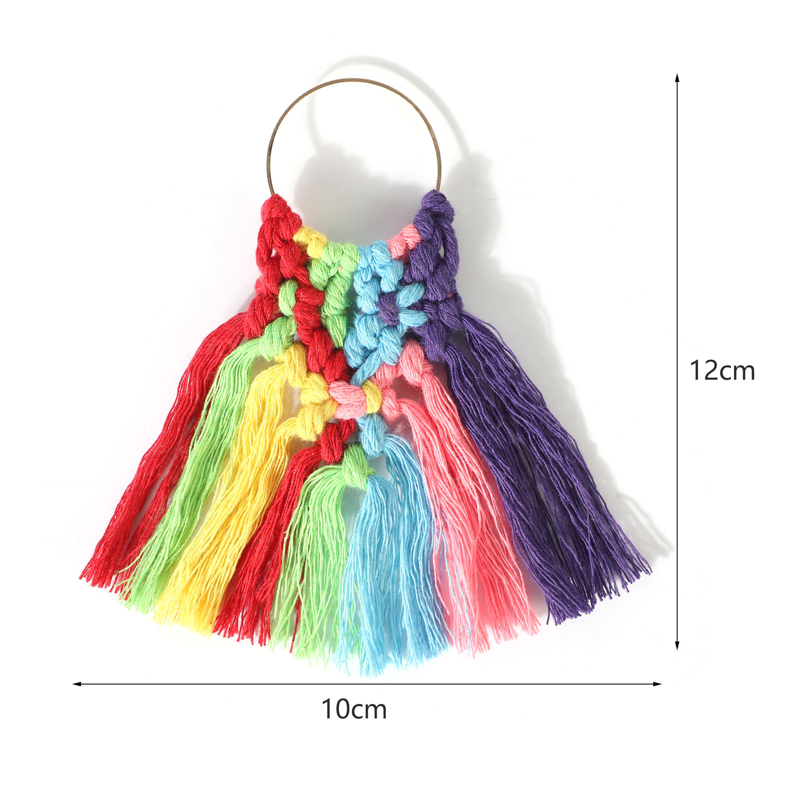 Imagen de Aleación & Algodón Panícula Colgantes Charms En forma de abanico Chapado en Oro Multicolor Panícula 12cm x 10cm, 2 Unidades