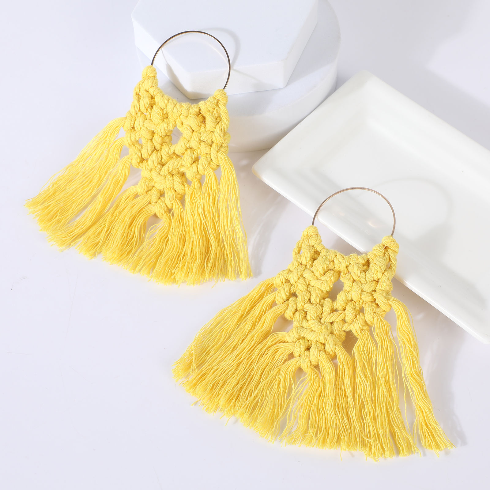 Imagen de Aleación & Algodón Panícula Colgantes Charms En forma de abanico Chapado en Oro Multicolor Panícula 12cm x 10cm, 2 Unidades