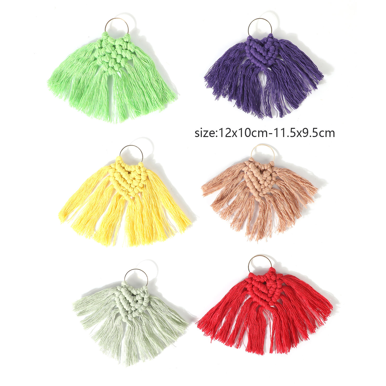 Imagen de Aleación & Algodón Panícula Colgantes Charms En forma de abanico Chapado en Oro Multicolor Panícula 12cm x 10cm, 2 Unidades