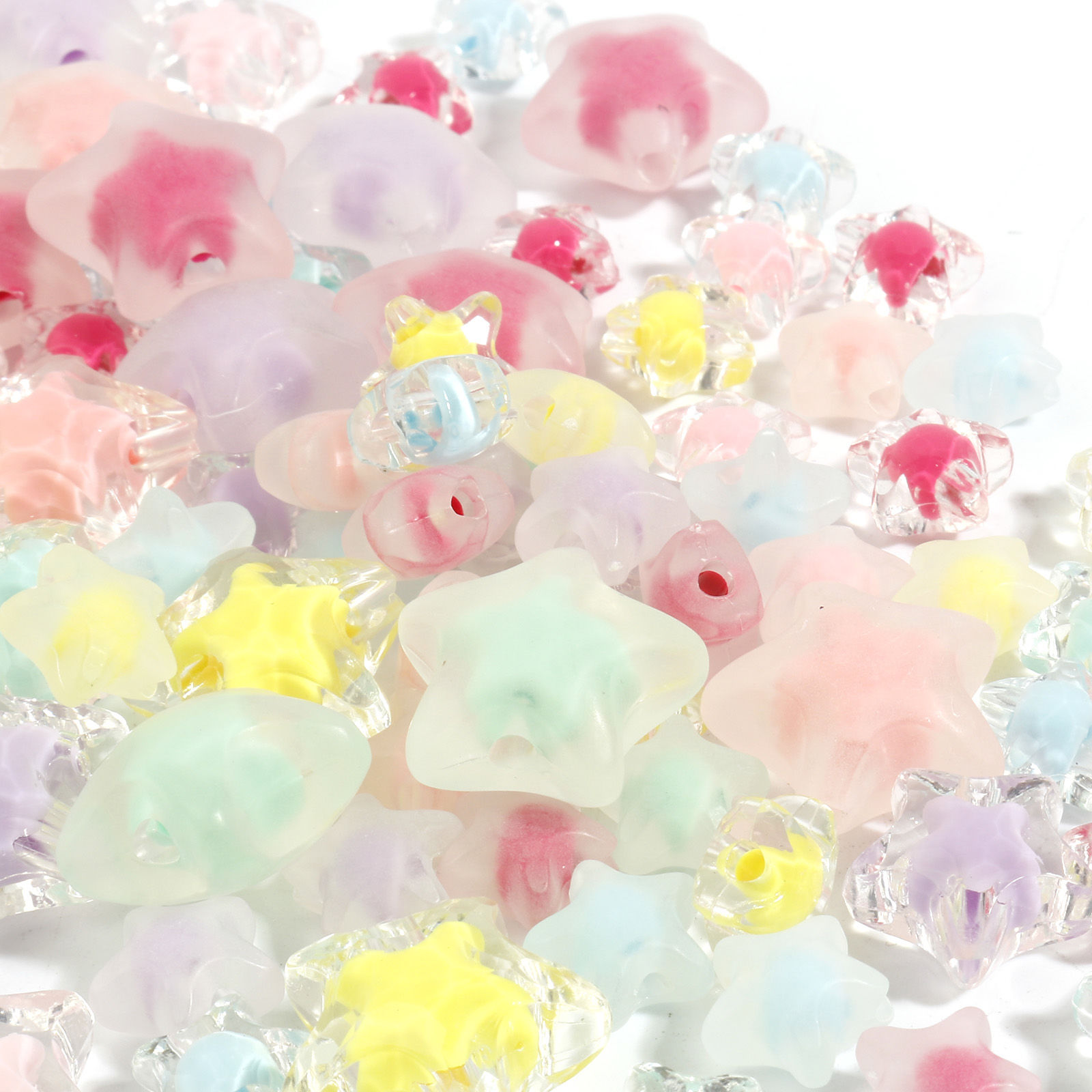 Picture of Acrylic Beads Pentagram Star At Random Color 50 PCs