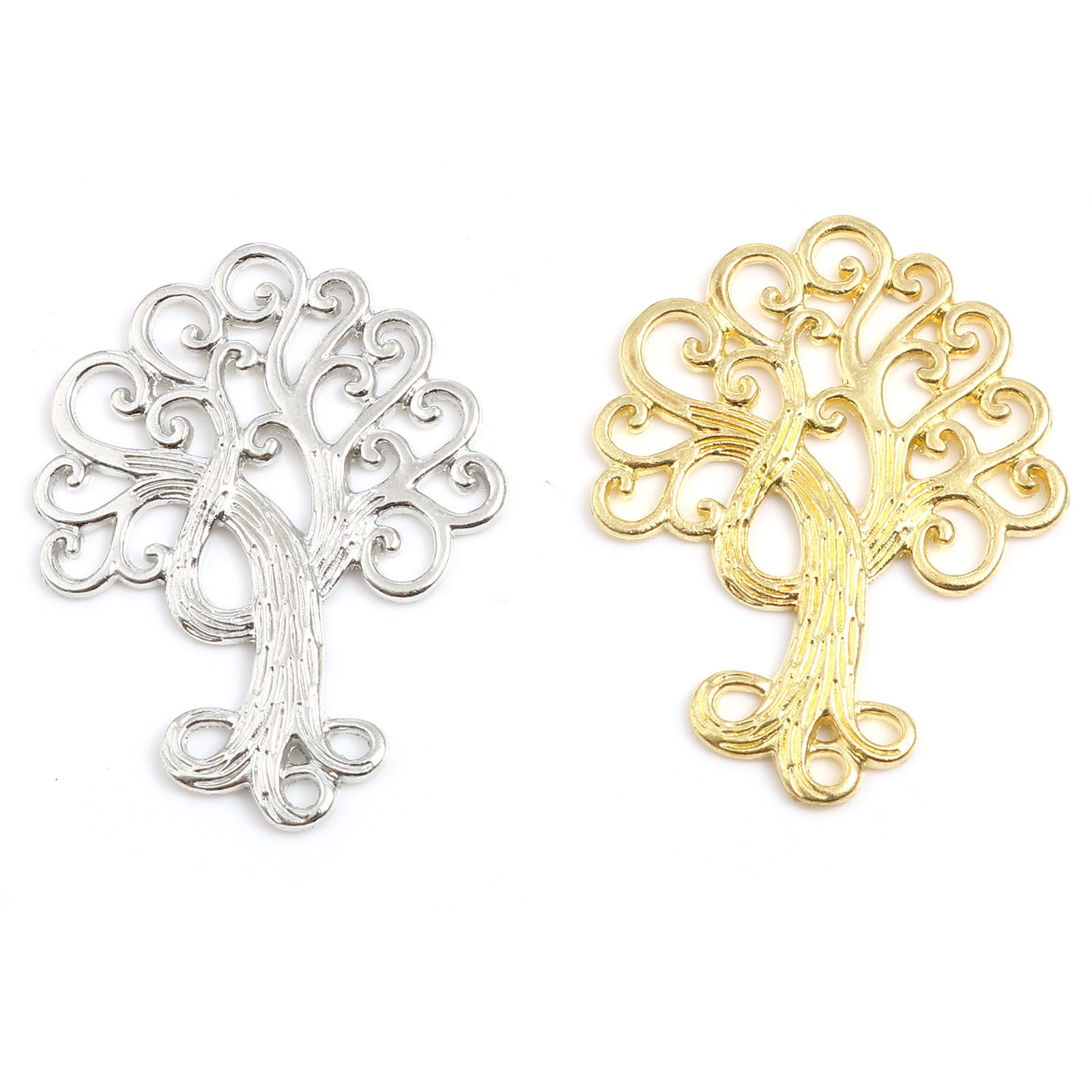 Immagine di Lega di Zinco Connettore Accessori Multicolore Albero di Vita Disegno 5cm x 3.9cm, 10 Pz
