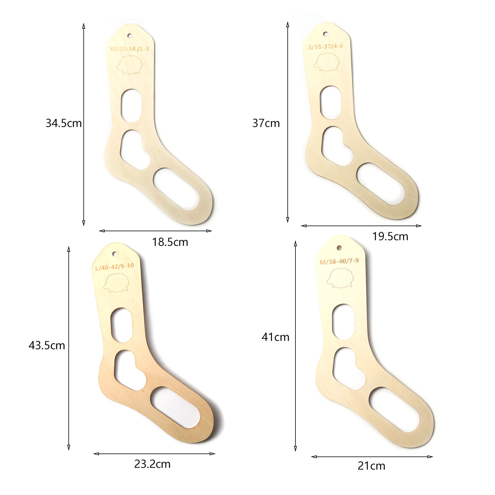 Picture of Wood Sewing Tools Sock Natural 2 PCs