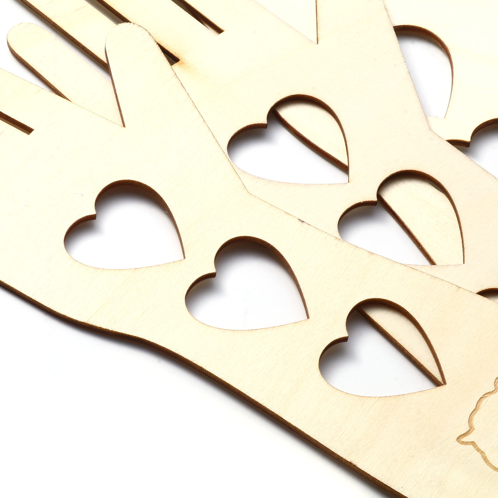 Picture of Wood Sewing Tools Glove Natural Heart 2 PCs