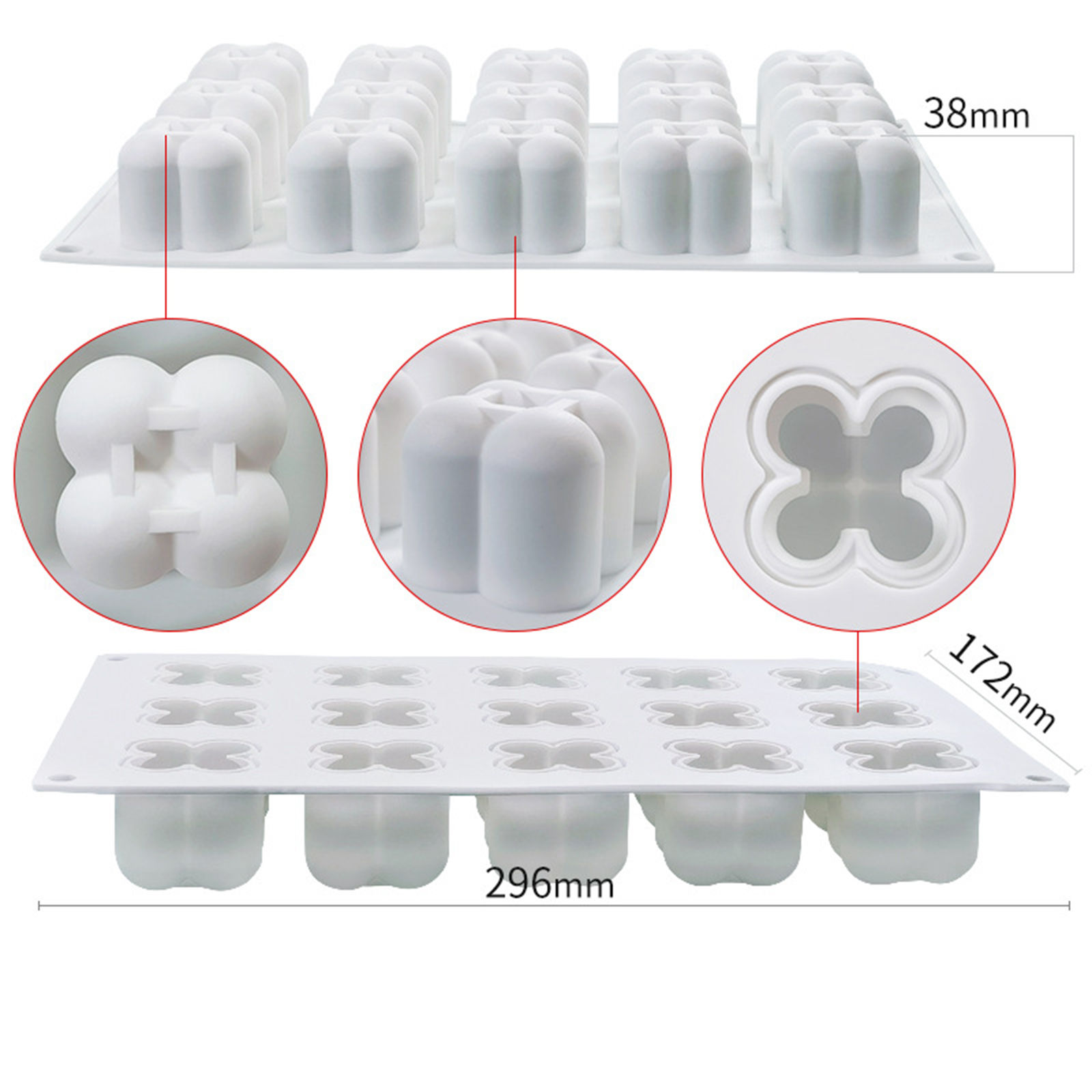 Imagen de Silicona Molde Bola Blanco 1 Unidad