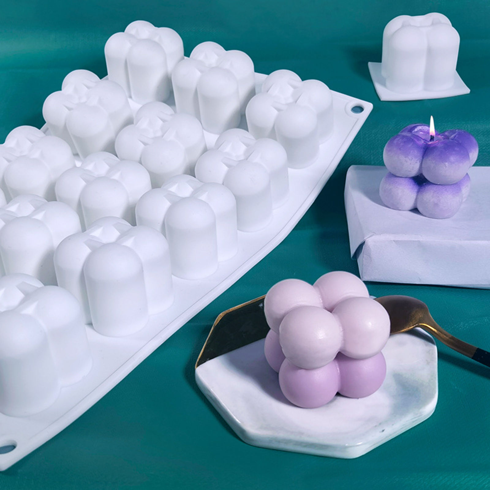 Imagen de Silicona Molde Bola Blanco 1 Unidad