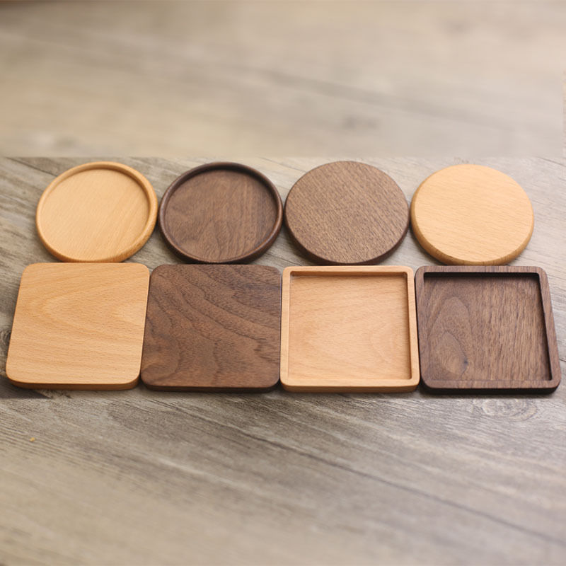 Bild von Natürliches Holz Isolierung Japanische Teezeremonie Tasse Pad
