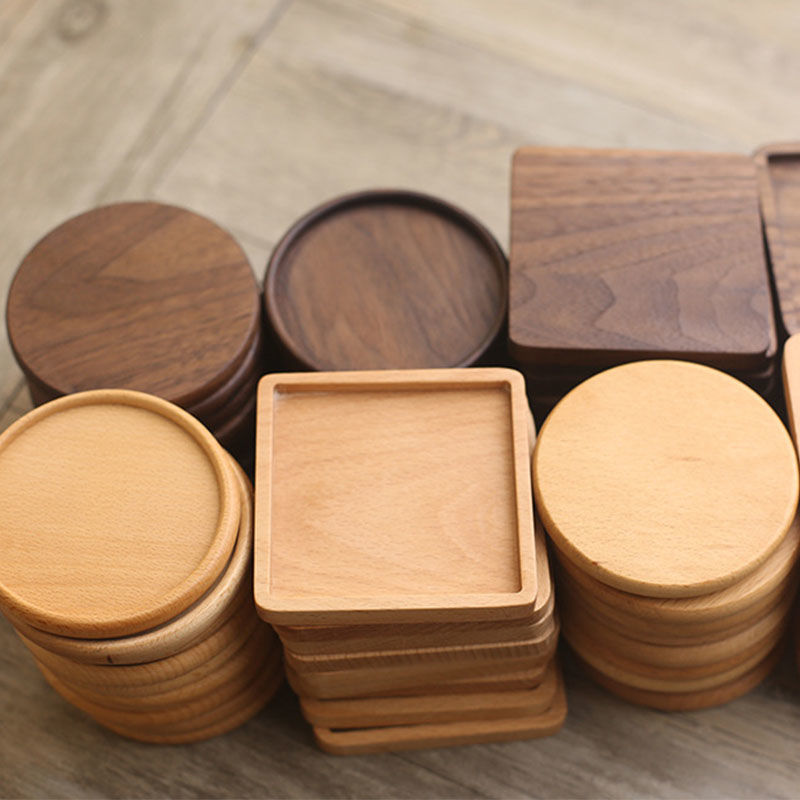 Bild von Natürliches Holz Isolierung Japanische Teezeremonie Tasse Pad