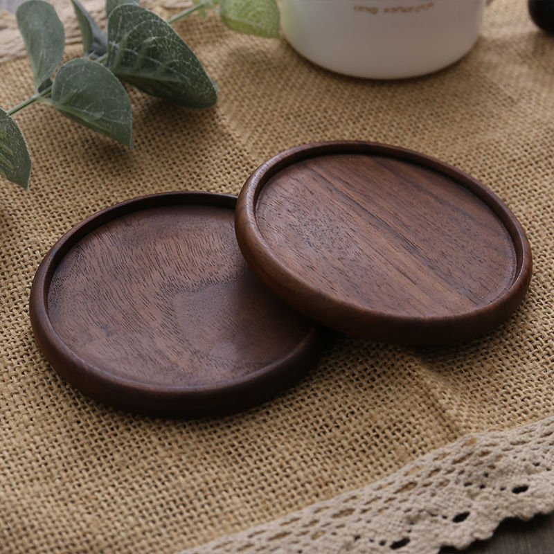 Bild von Natürliches Holz Isolierung Japanische Teezeremonie Tasse Pad