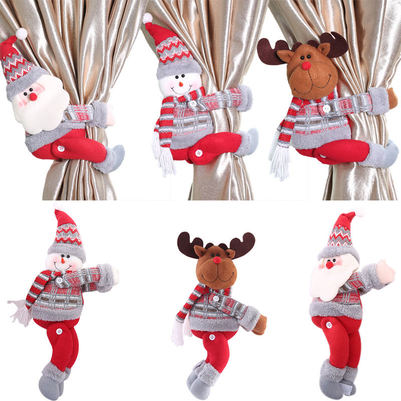 Изображение Christmas Doll Curtain Tiebacks Clips Holdbacks Home Decoration