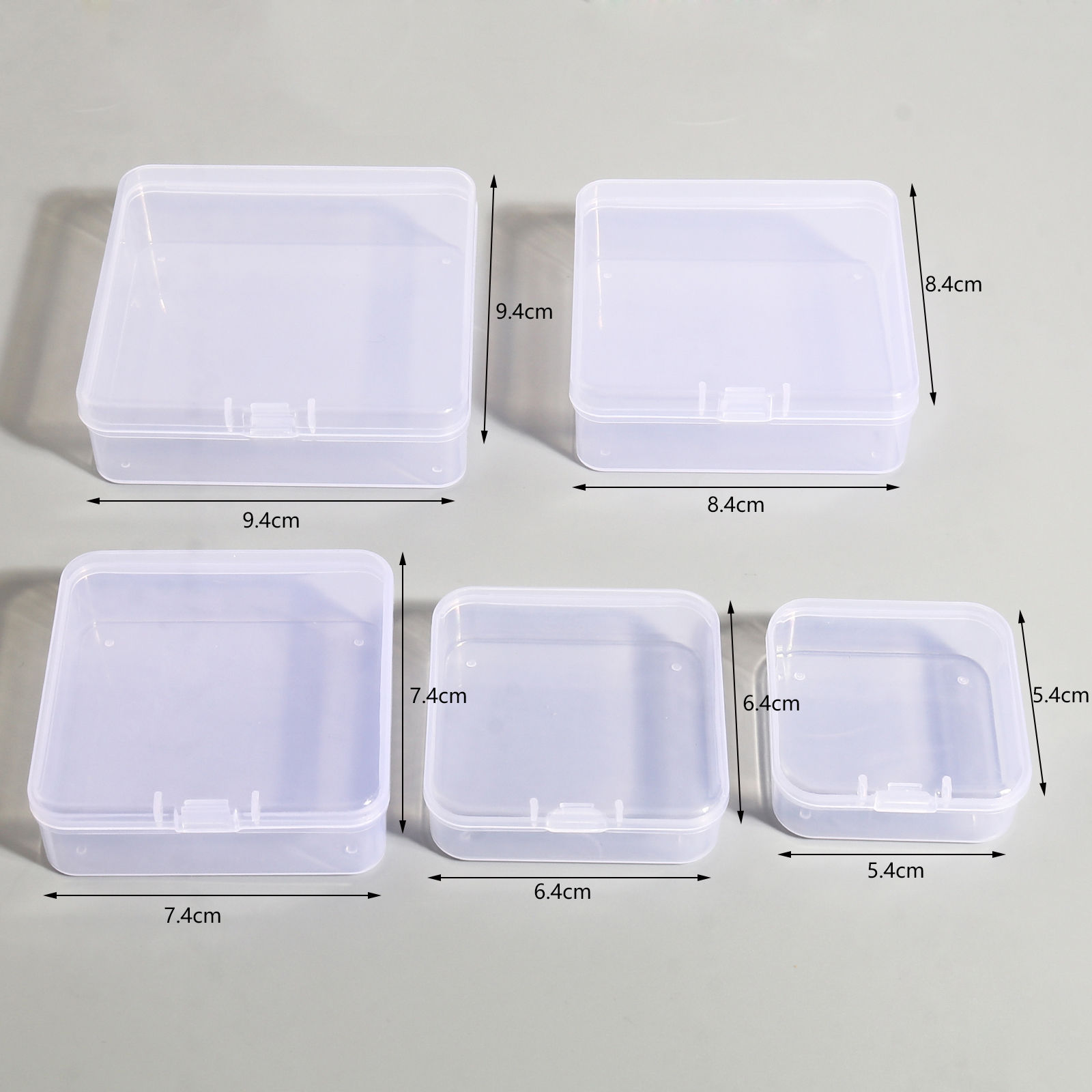 Bild von ABS Plastik Aufbewahrungsbehälter Kasten Korb Quadrat Transparent 5 Stück