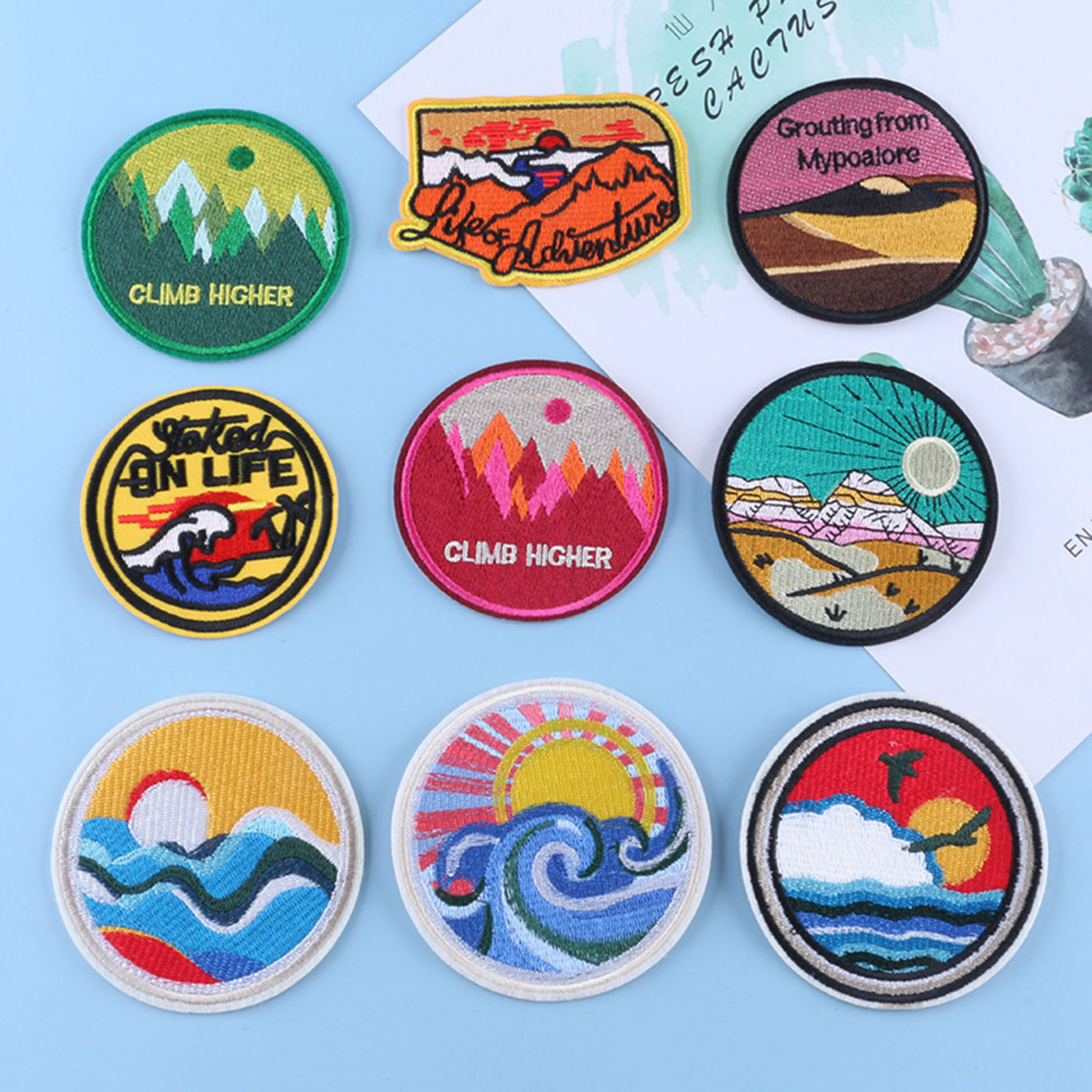Picture of Polyester Iron On Patches Appliques (With Glue Back) Craft Multicolor Badge Round 1 Piece