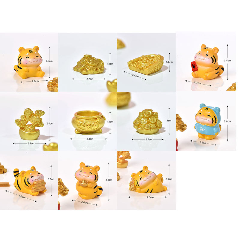 Imagen de Cute Fortune Tiger Resin Micro Landscape Miniature Decoration