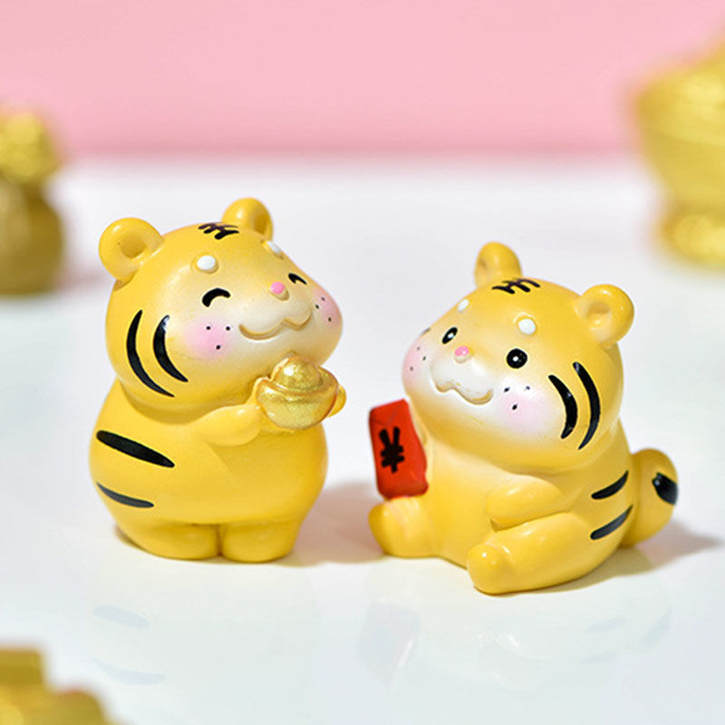 Imagen de Cute Fortune Tiger Resin Micro Landscape Miniature Decoration