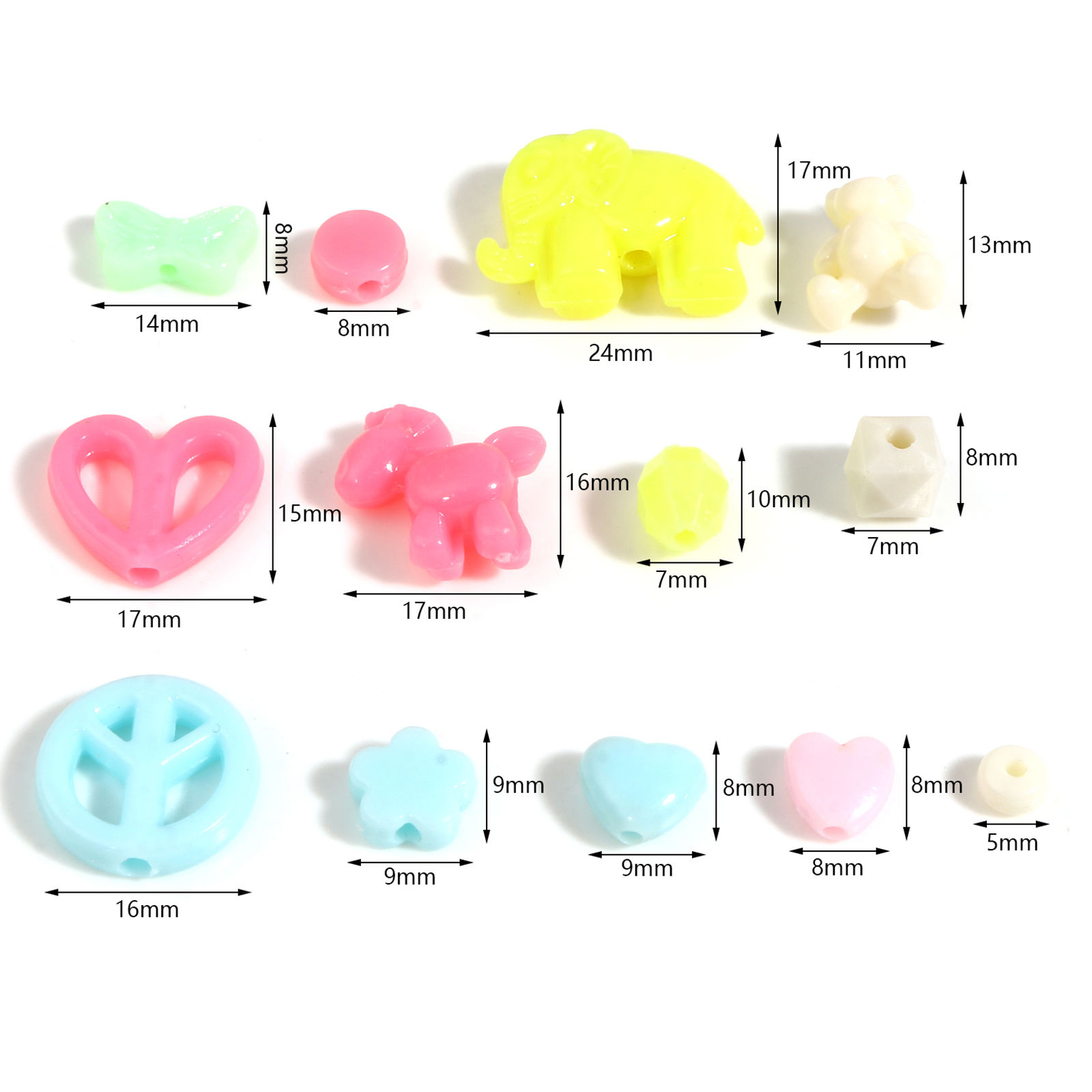 Picture of Acrylic Beads At Random Color 500 PCs