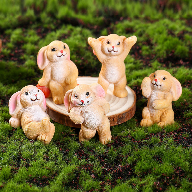 Picture of Cute Rabbit Resin Micro Landscape Miniature Decoration