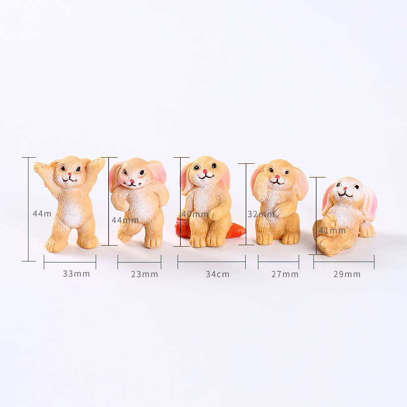 Picture of Cute Rabbit Resin Micro Landscape Miniature Decoration