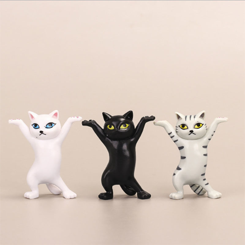 Picture of PVC Dancing Cat Pen Holder Rack Landscape Miniature Decoration