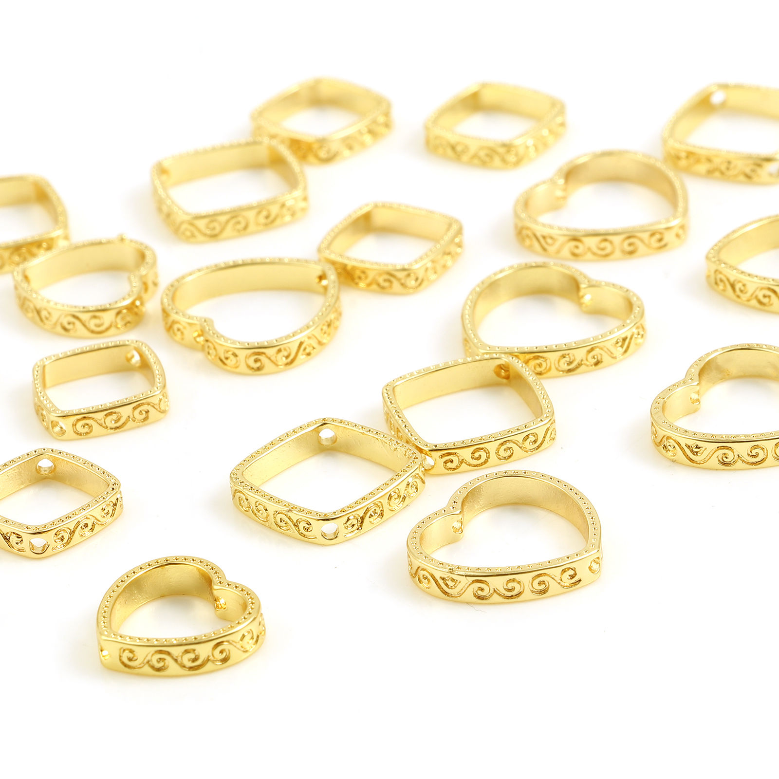 Picture of Brass Beads Frames 18K Real Gold Plated 3 PCs