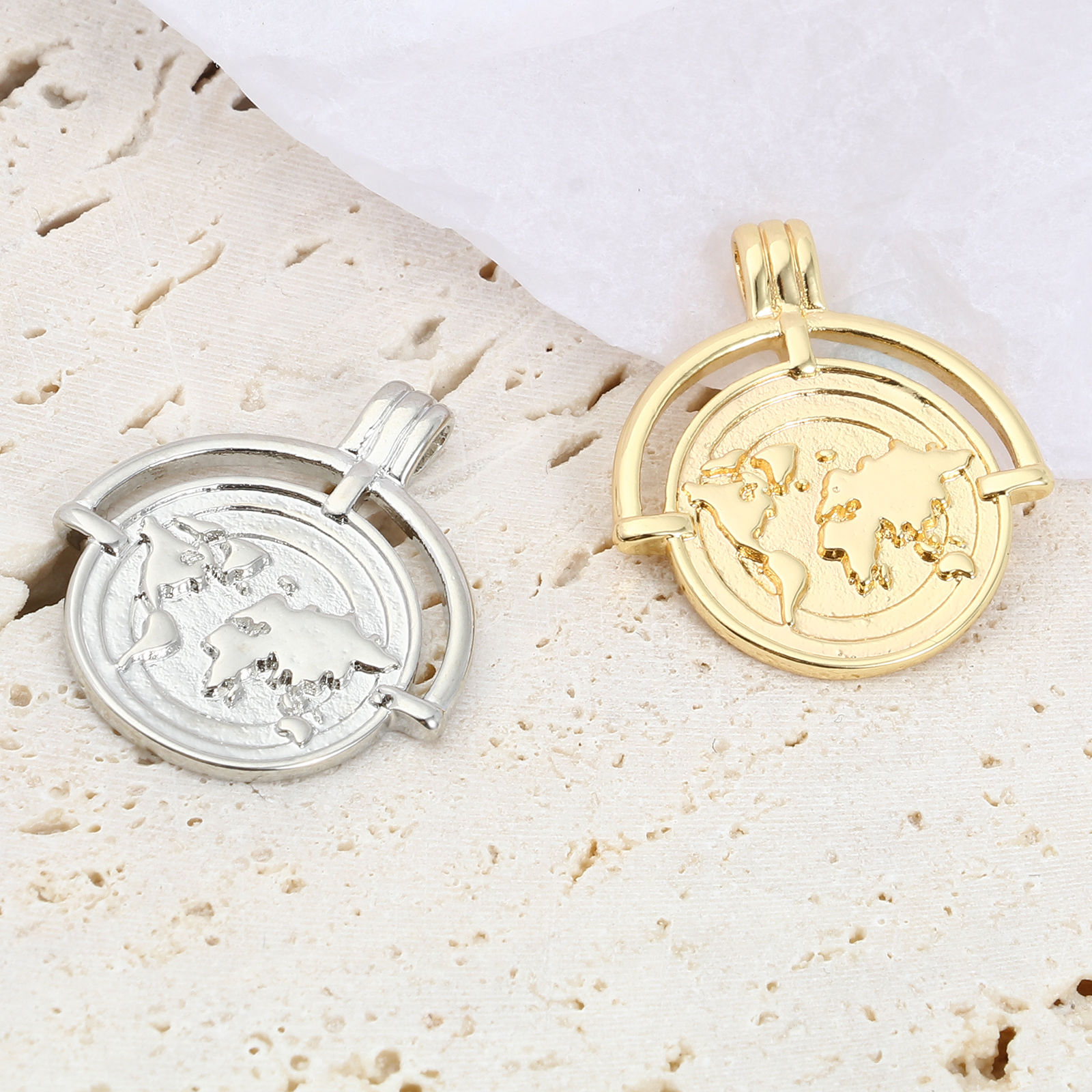 Picture of Brass Travel Disc Charms Multicolor 1 Piece