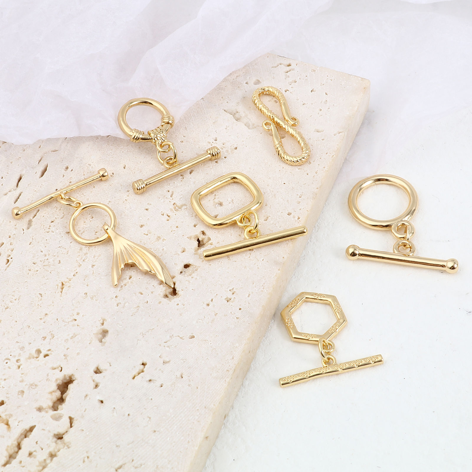 Picture of Brass Toggle Clasps 18K Real Gold Plated 1 Set