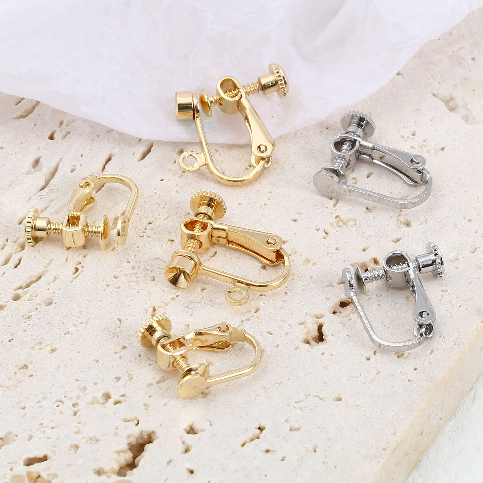 Picture of Brass Non Piercing Clip-on Earrings Multicolor U-shaped Adjustable 4 PCs