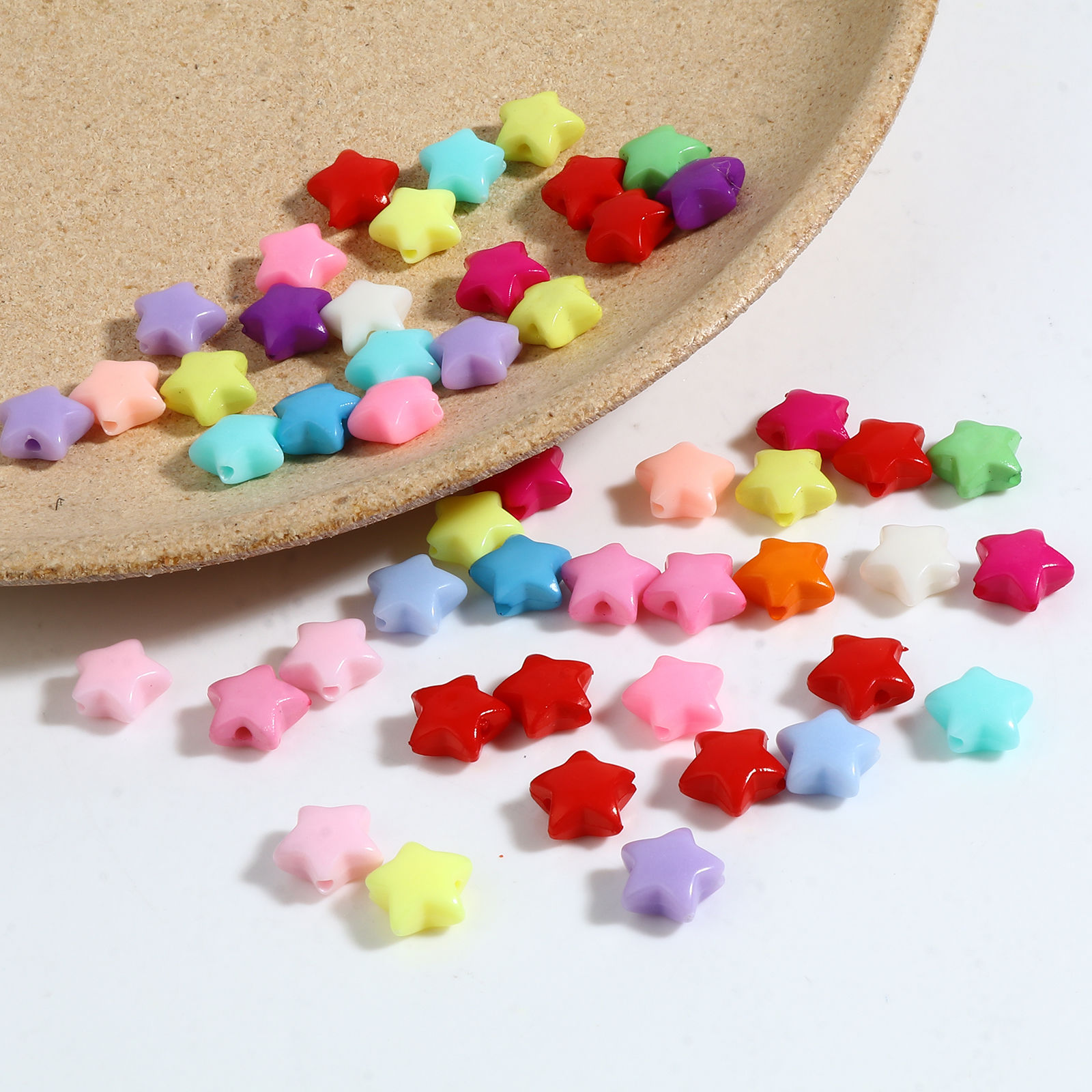 Picture of Acrylic Beads Pentagram Star Multicolor About 12mm x 11mm, Hole: Approx 1.8mm, 500 PCs