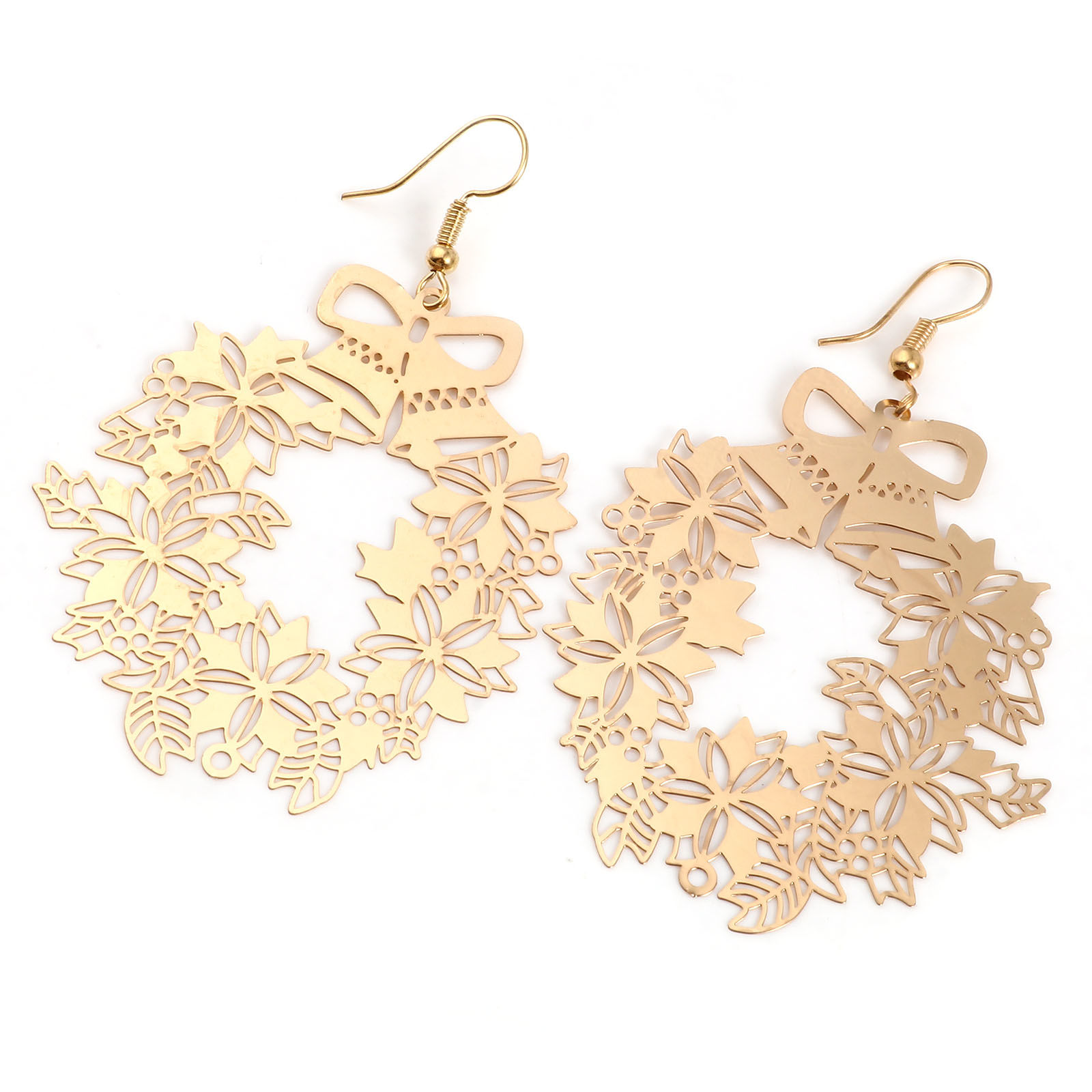 Bild von Messing Filigran Stempel Verzierung Verbinder Weihnachten Bunt 5 Stück