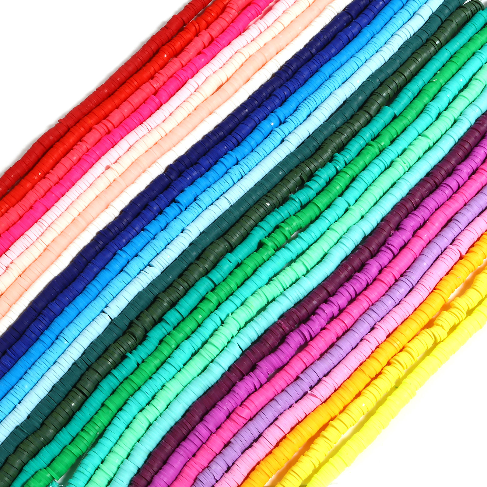 Picture of Polymer Clay Katsuki Beads Round Multicolor About 6mm Dia, Hole: Approx 2mm, 39.5cm(15 4/8") long, 5 Strands (Approx 350 PCs/Strand)