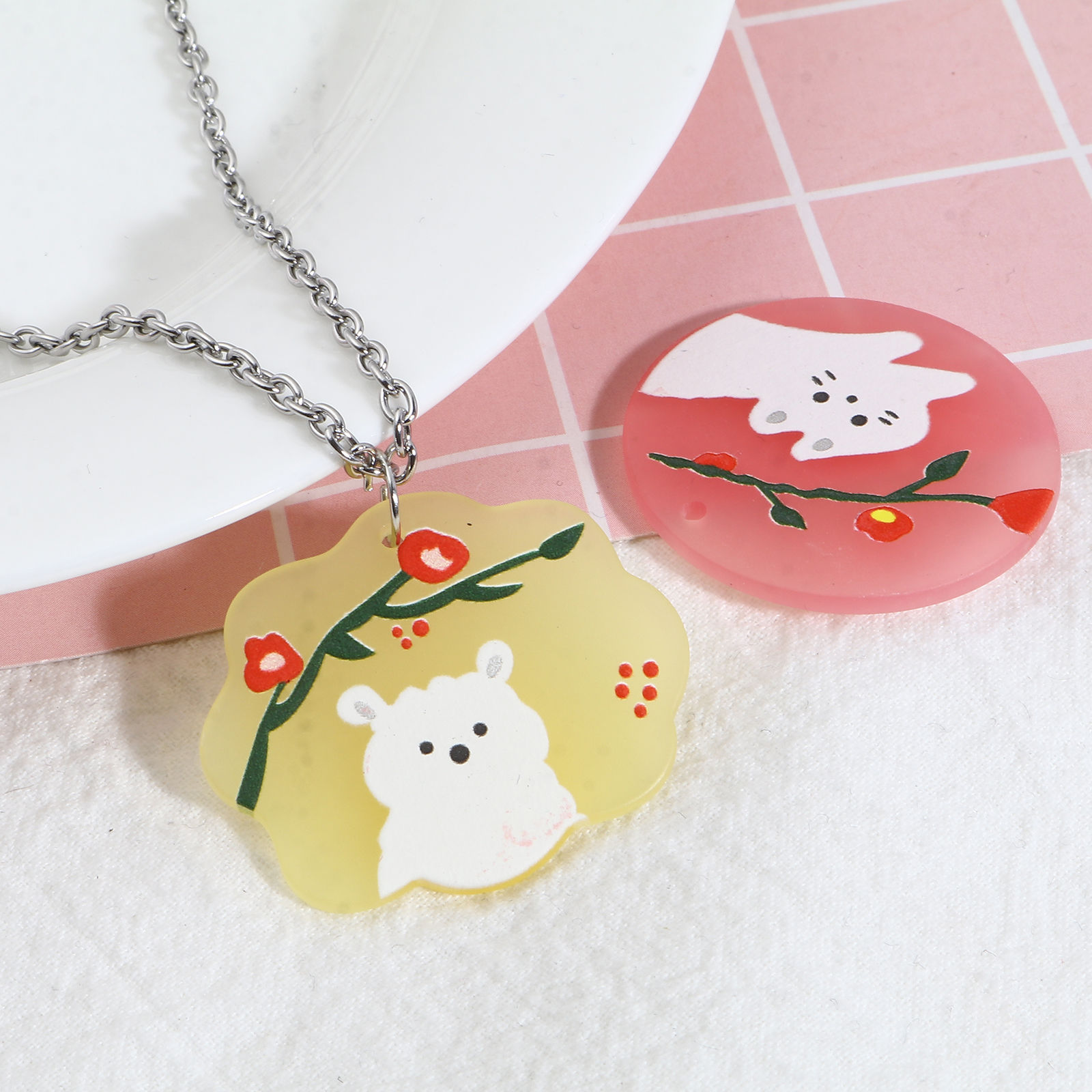 Picture of Resin Pendants Animal Multicolor 10 PCs