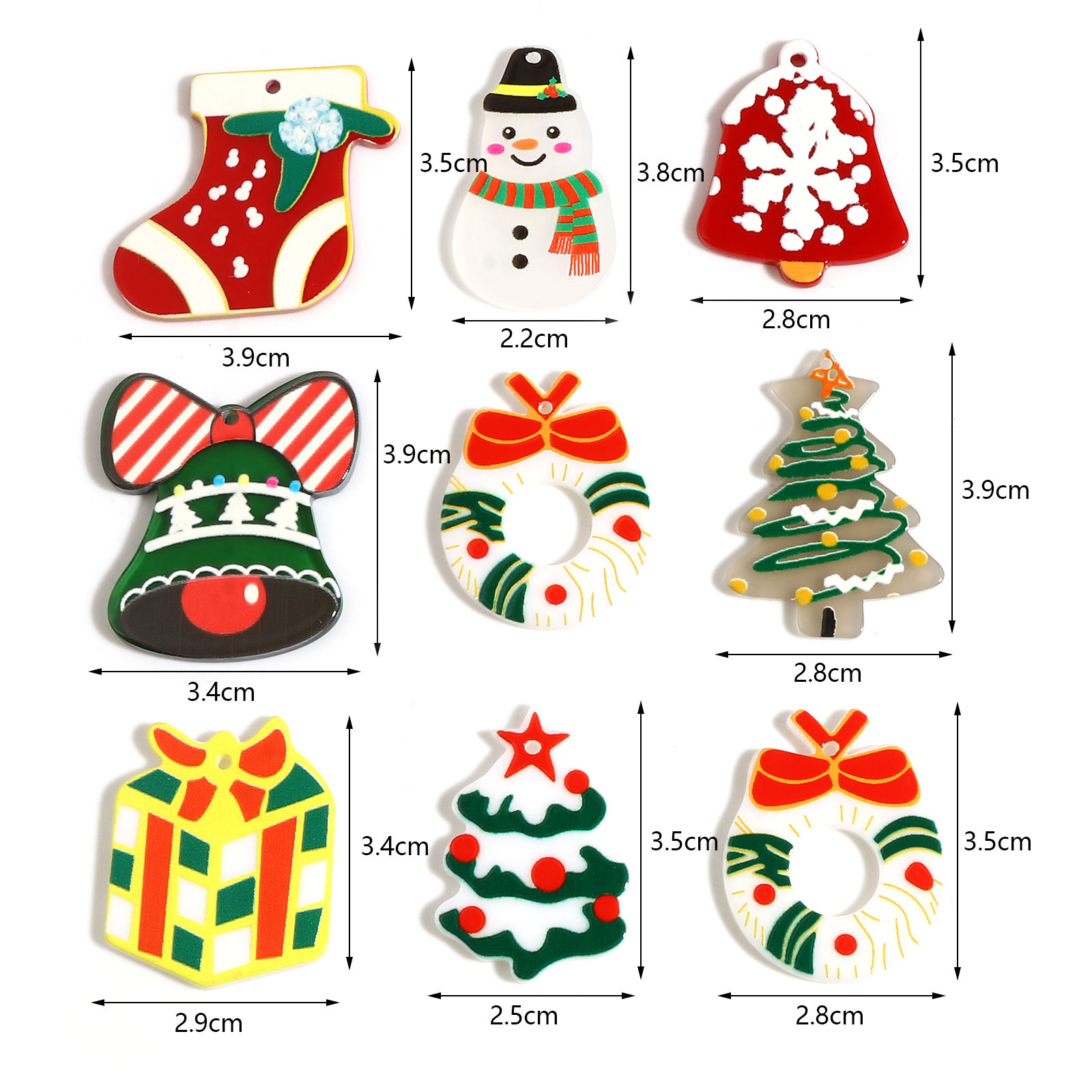 Picture of Resin Christmas Pendants Multicolor 10 PCs