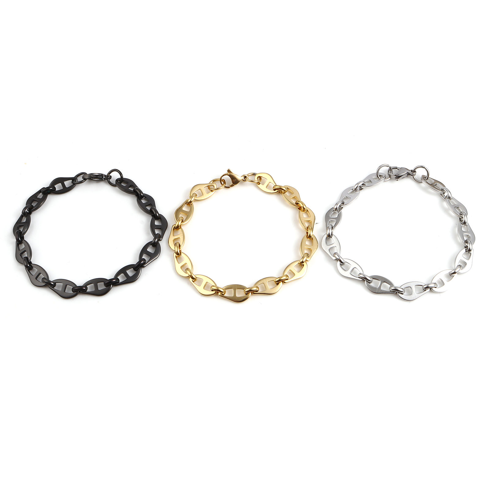 Bild von Edelstahl Armband Bunt Schweinenase 19cm lang, 1 Strang