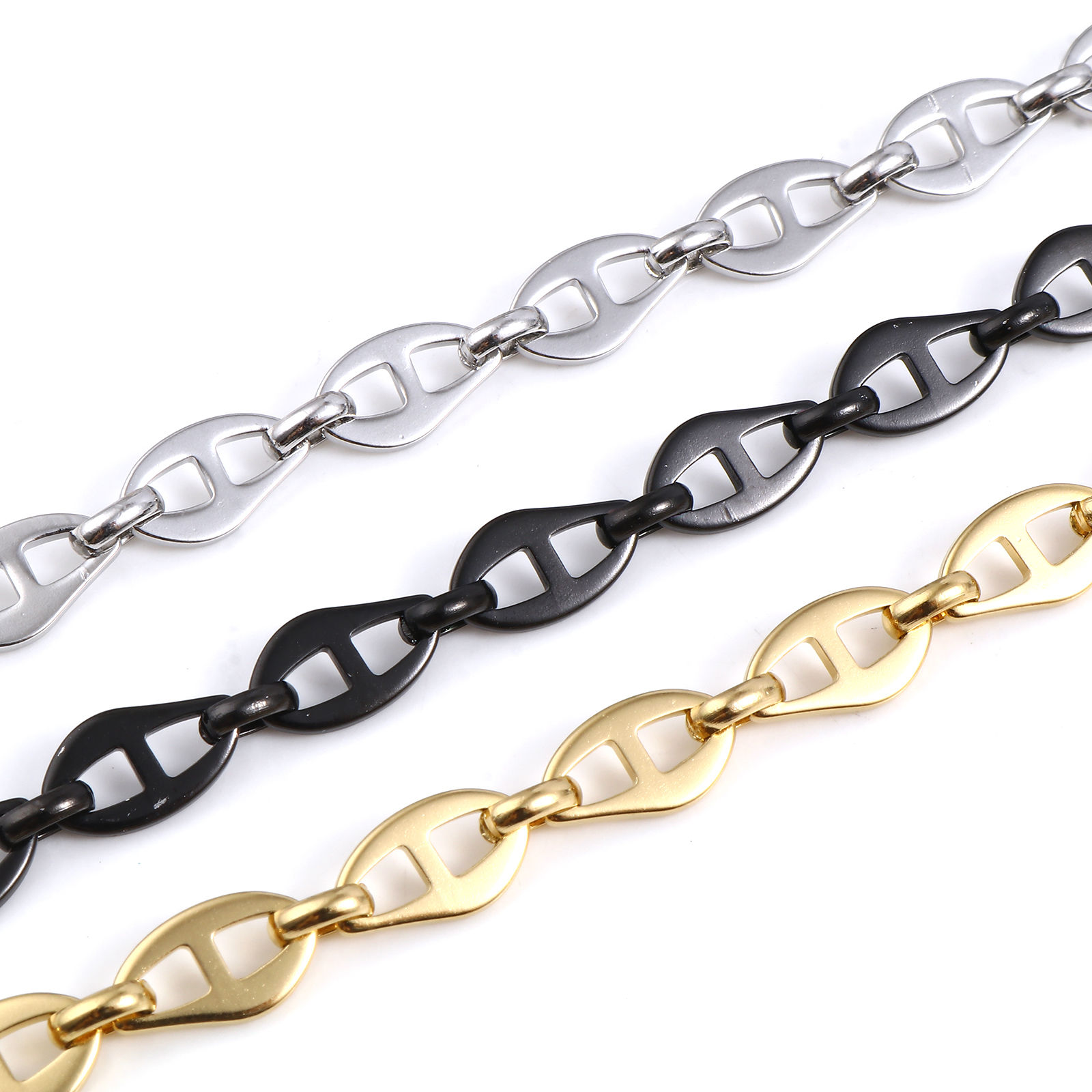 Image de 1 Pièce Chaînes de Cheville en Acier Inoxydable Placage sous Vide Multicolore Nez de Cochon 23.5cm long