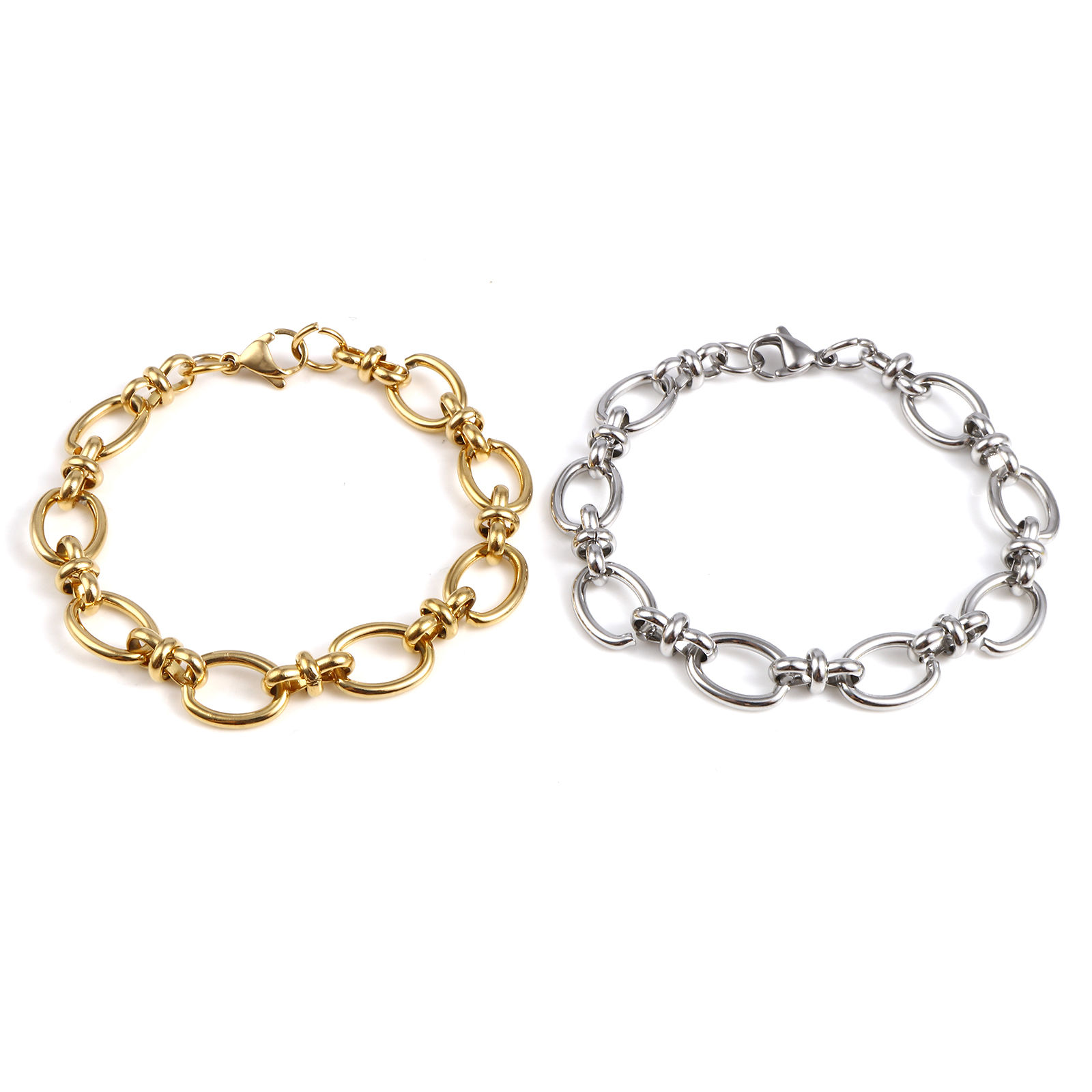 Picture of Stainless Steel Bracelets Multicolor Oval 19.5cm(7 5/8") long, 1 Piece
